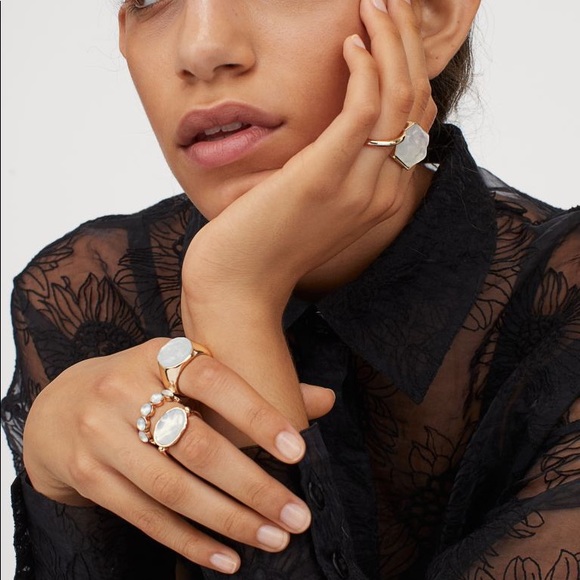 NWT Sandra Mansour x H&M 6-Pack Rings sz XS/S - Picture 2 of 8